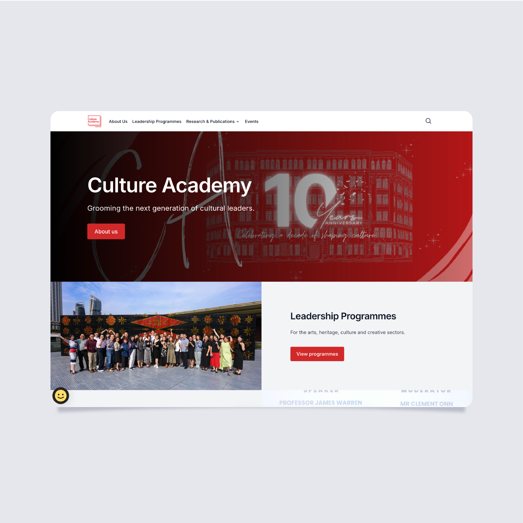 Culture Academy Website (MCCY)